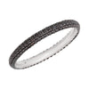 1 CTTW Black Diamond Eternity Wedding Band Ring with Black Rhodium in 14k White Gold ( Size 6.5 )
