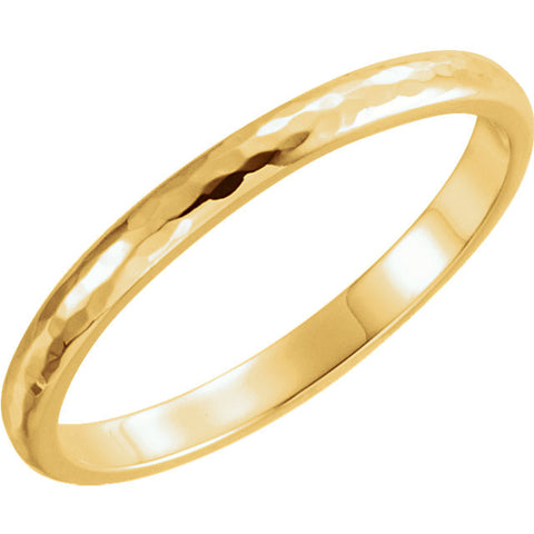 14k Yellow Gold 2mm Half Round Hammer Finish Band Size 6 14k Yellow Gold 2mm Half Round Hammer Finish Band Size 6
