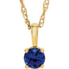 14k Yellow Gold Blue Sapphire "September" Birthstone 14-inch Necklace 14k Yellow Gold Blue Sapphire "September" Birthstone 14-inch Necklace