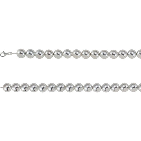 Sterling Silver 16mm Bead 20" Chain Sterling Silver 16mm Bead 20" Chain