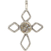 Cross Pendant With Ancient Roman Glass in Sterling Silver