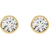 14k Yellow Gold Crystal Inverness Piercing Bezel Earrings 14k Yellow Gold Crystal Inverness Piercing Bezel Earrings