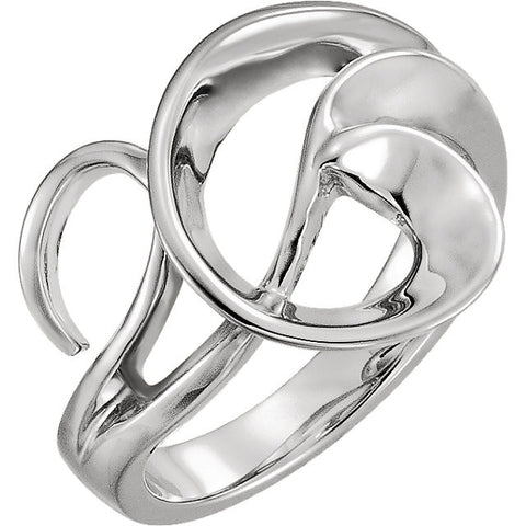 14k White Gold Freeform Ring, Size 6 14k White Gold Freeform Ring, Size 6