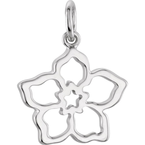 14k White Gold Forget Me Not Charm
