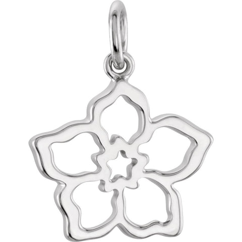 14k White Gold Forget Me Not Charm 14k White Gold Forget Me Not Charm