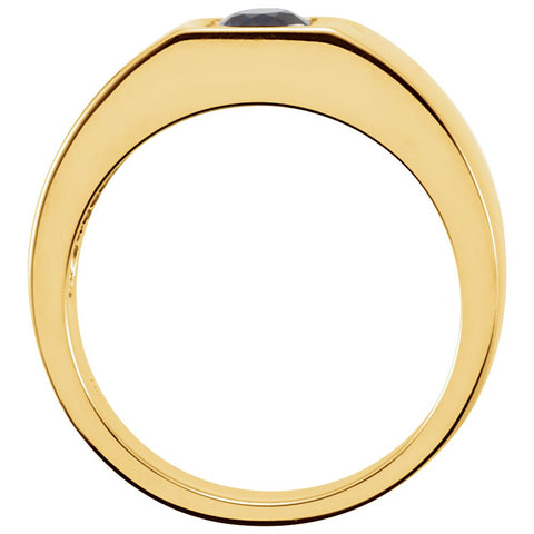 14k Yellow Gold Sapphire Men's Ring, Size 7