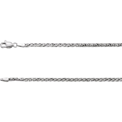 14k White Gold 3mm Hollow Wheat 20" Chain 14k White Gold 3mm Hollow Wheat 20" Chain