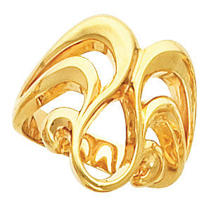 14k Yellow Gold Freeform Ring, Size 6 14k Yellow Gold Freeform Ring, Size 6