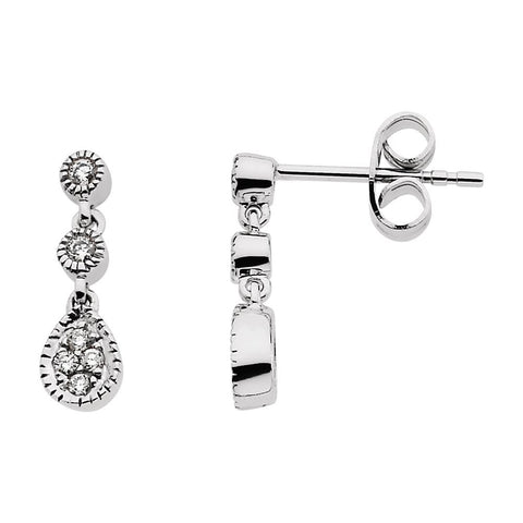 14k White Gold 1/8 CTW Diamond Link Earrings 14k White Gold 1/8 CTW Diamond Link Earrings
