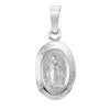 14.75x11.00 mm Oval Miraculous Pendant Medal in 14K White Gold