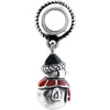 Sterling Silver 12.6x9.2mm Kera Snowman Charm Sterling Silver 12.6x9.2mm Kera Snowman Charm