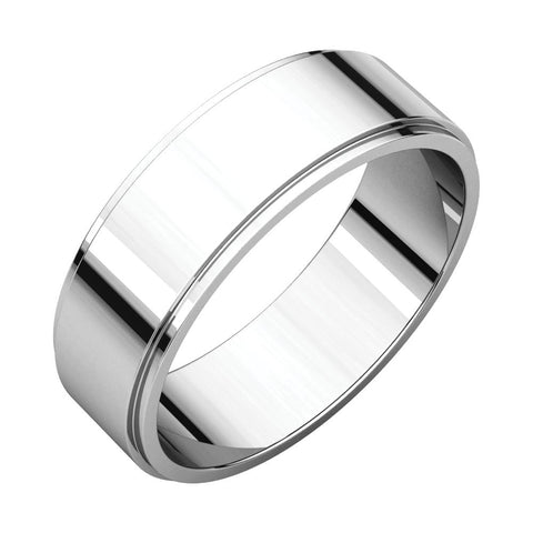 Sterling Silver 6mm Flat Edge Band, Size 7 Sterling Silver 6mm Flat Edge Band, Size 7