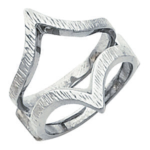 14k White Gold Ring Guard , Size 6