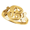 14k Yellow Gold Initial Rings, Size 6 14k Yellow Gold Initial Rings, Size 6