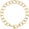 14k Yellow Gold 7.2mm Circle Link Charm 7.5" Bracelet 14k Yellow Gold 7.2mm Circle Link Charm 7.5" Bracelet