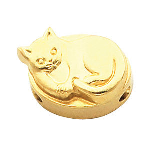 14k Yellow Gold Cat Bracelet Slide