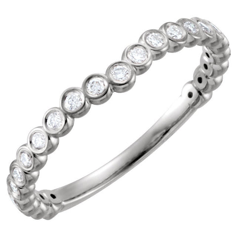 14k White Gold 1/4 CTW Diamond Band, Size 7 14k White Gold 1/4 CTW Diamond Band, Size 7