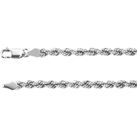 14k White Gold 4mm Rope 16" Chain 14k White Gold 4mm Rope 16" Chain