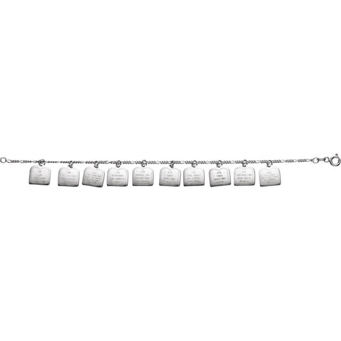 Sterling Silver Ten Commandments Bracelet Sterling Silver Ten Commandments Bracelet
