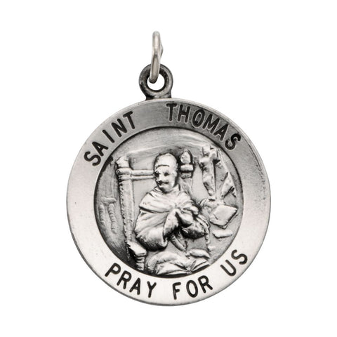 Sterling Silver 18.25mm Round St. Thomas Medal Sterling Silver 18.25mm Round St. Thomas Medal
