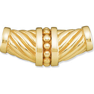 14k Yellow Gold Bead & Rib Design Slide 14k Yellow Gold Bead & Rib Design Slide