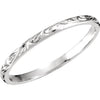 Hand-Engraved Wedding Band Ring in 14k White Gold ( Size 7 ) Hand-Engraved Wedding Band Ring in 14k White Gold ( Size 7 )