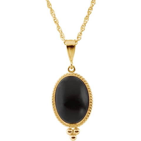 14k Yellow Gold 14x10mm Oval Onyx 18" Necklace 14k Yellow Gold 14x10mm Oval Onyx 18" Necklace