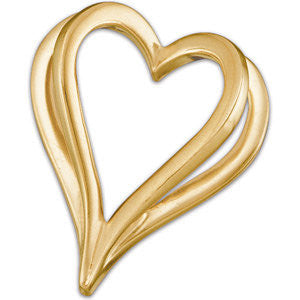 14k Yellow Gold Shadow Heart Pendant Slide 14k Yellow Gold Shadow Heart Pendant Slide
