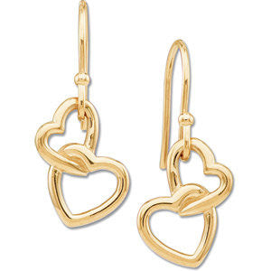 14k Yellow Gold Fashion Heart Earrings 14k Yellow Gold Fashion Heart Earrings