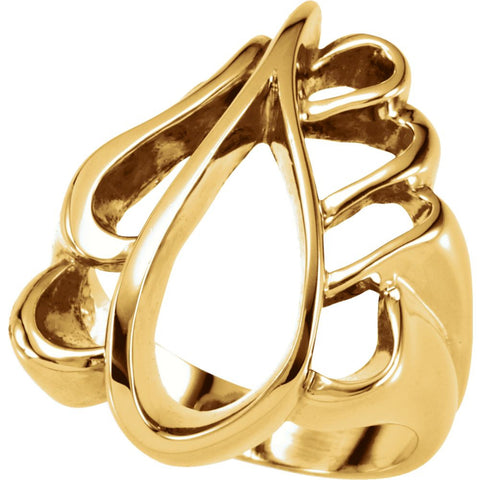 14k Yellow Gold Freeform Ring, Size 6 14k Yellow Gold Freeform Ring, Size 6