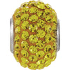 Kera Citrine-Colored Crystal Pave' Bead with November Birthstone in Sterling Silver