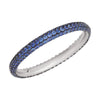 Blue Sapphire Eternity Wedding Band Ring in 14k White Gold ( Size 7 )
