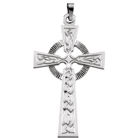 14k White Gold 40x25mm Fancy Celtic Cross Pendant 14k White Gold 40x25mm Fancy Celtic Cross Pendant