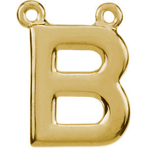 14k Yellow Gold Letter "B" Block Initial Necklace Center 14k Yellow Gold Letter "B" Block Initial Necklace Center