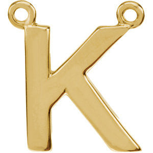 14k Yellow Gold Letter "K" Block Initial Necklace Center 14k Yellow Gold Letter "K" Block Initial Necklace Center