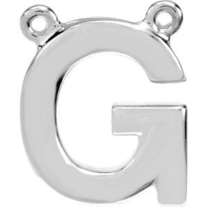 Sterling Silver Letter "G" Block Initial Necklace Center Sterling Silver Letter "G" Block Initial Necklace Center