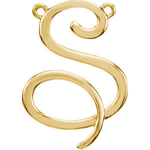 14k Yellow Gold "S" Script Initial 14k Yellow Gold "S" Script Initial