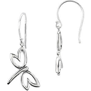 Sterling Silver Petite Dragonfly Earrings