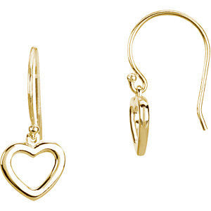 14k Yellow Gold Petite Heart Earrings 14k Yellow Gold Petite Heart Earrings