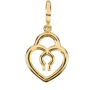 14k Yellow Gold Petite Heart Lock Charm 14k Yellow Gold Petite Heart Lock Charm