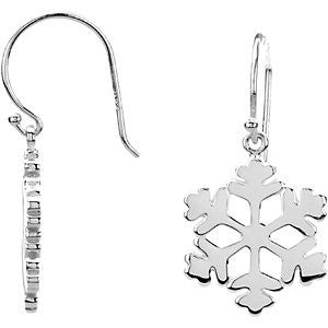 Sterling Silver Petite Snowflake Earrings