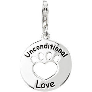 Sterling Silver Heart U Back™ Unconditional Love Paw Charm