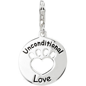 Sterling Silver Heart U Back™ Unconditional Love Paw Charm Sterling Silver Heart U Back™ Unconditional Love Paw Charm