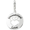 Heart U Back Unconditional Love Paw Charm in Sterling Silver