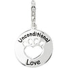 Heart U Back Unconditional Love Paw Charm in Sterling Silver Heart U Back Unconditional Love Paw Charm in Sterling Silver