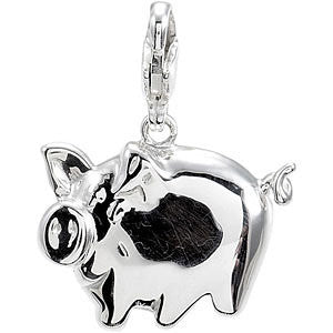 Sterling Silver Charming Animals® Pig Charm