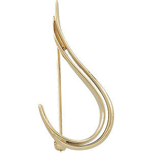 14k Yellow Gold 17x35mm Brooch 14k Yellow Gold 17x35mm Brooch