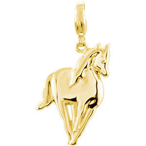14k Yellow Gold Charming Animals® Horse Charm