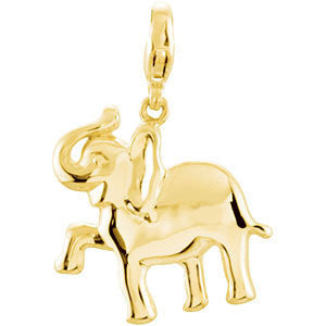 14k Yellow Gold Charming Animals® Elephant Charm