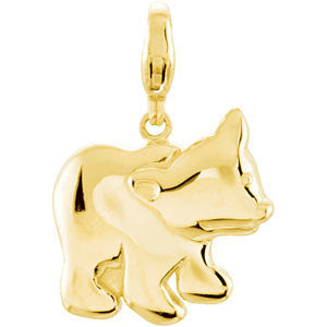14k Yellow Gold Charming Animals® Bear Charm
